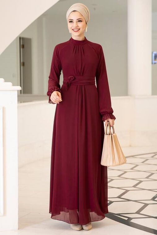 Dress Life - Bordo Miraç Elbise - DL15678