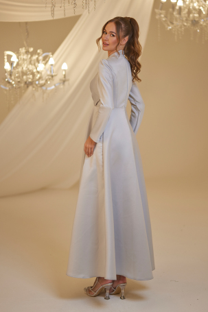 Embroidered Nil Evening Dress - Gray - 2