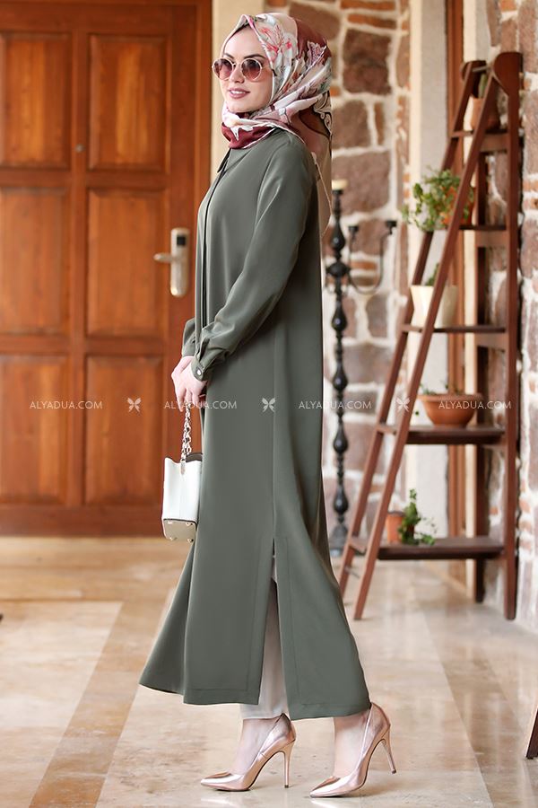 Haki Uzun Tunik Pantolon Takım - AD13205