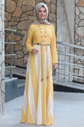 Semra Aydın - Hardal Ebru Elbise -SA16938