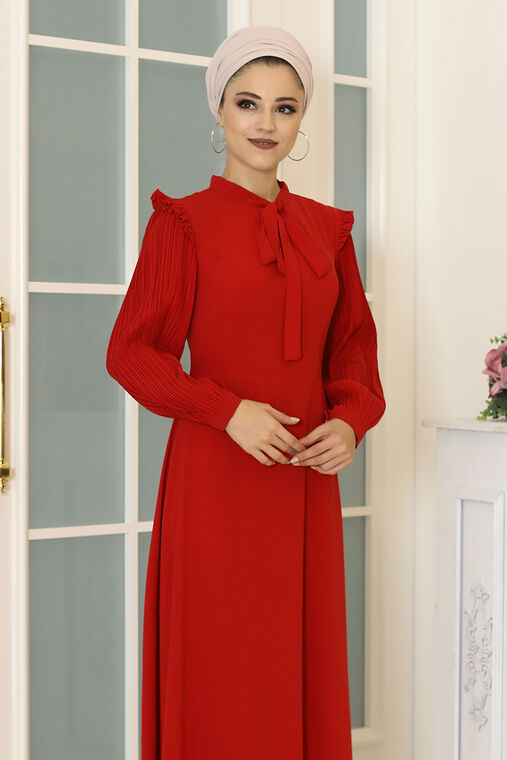 Kırmızı Merve Elbise - DL16494
