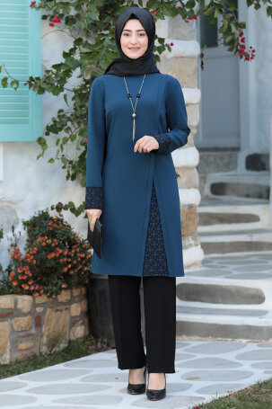 Laser Detail Asia Evening Suit - Petrol - 1