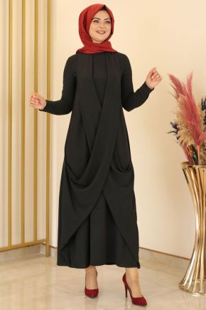 Siyah Almeda Elbise - FS17032 - Thumbnail