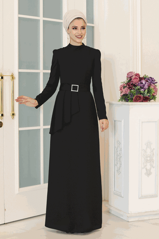 Siyah Ceyda Elbise - DL16470