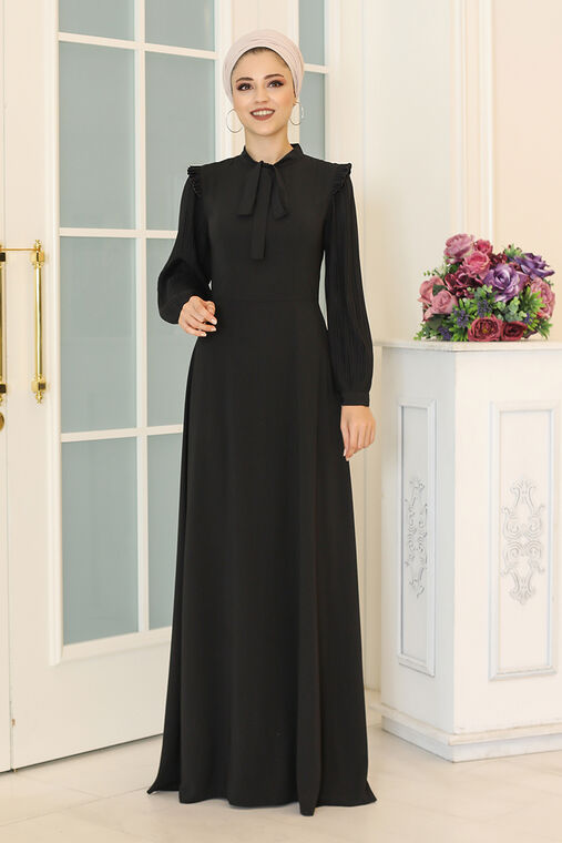 Dress Life - Siyah Merve Elbise - DL16495