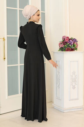 Siyah Merve Elbise - DL16495 - Thumbnail