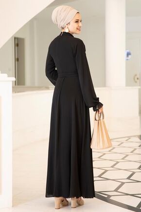 Siyah Miraç Elbise - DL15677 - Thumbnail