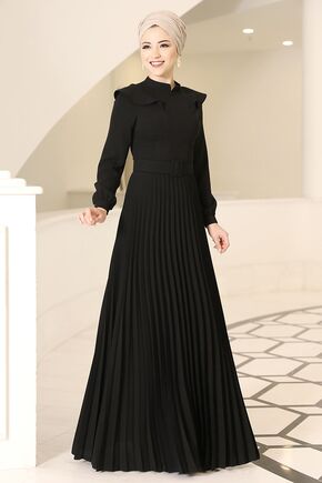 Siyah Serra Elbise - DL16175 - Thumbnail