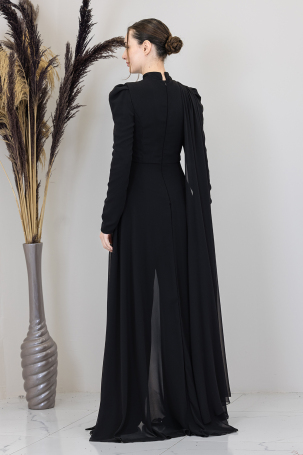 Stone Flower Embroidered Flower Jumpsuit - Black - 2
