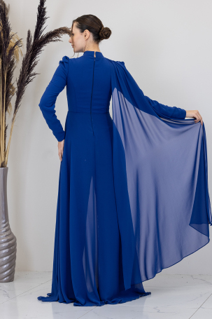 Stone Flower Embroidered Flower Jumpsuit - Cobalt Blue - 2