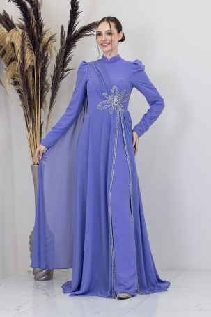 Stone Flower Embroidered Flower Jumpsuit - Lilac 