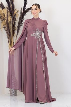 Stone Flower Embroidered Flower Jumpsuit - Rose Dust 
