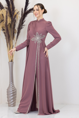 Stone Flower Embroidered Flower Jumpsuit - Rose Dust - 4